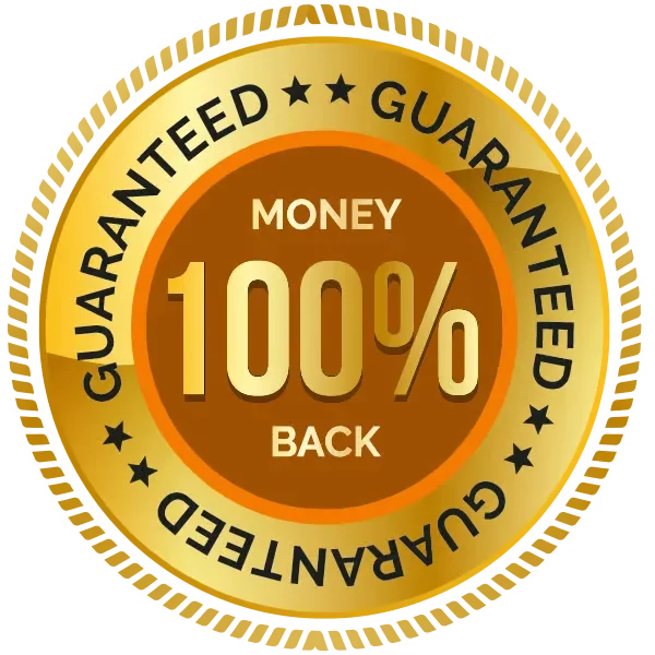 Harmo Brain 60-day money-back guarantee satisfaction badge.